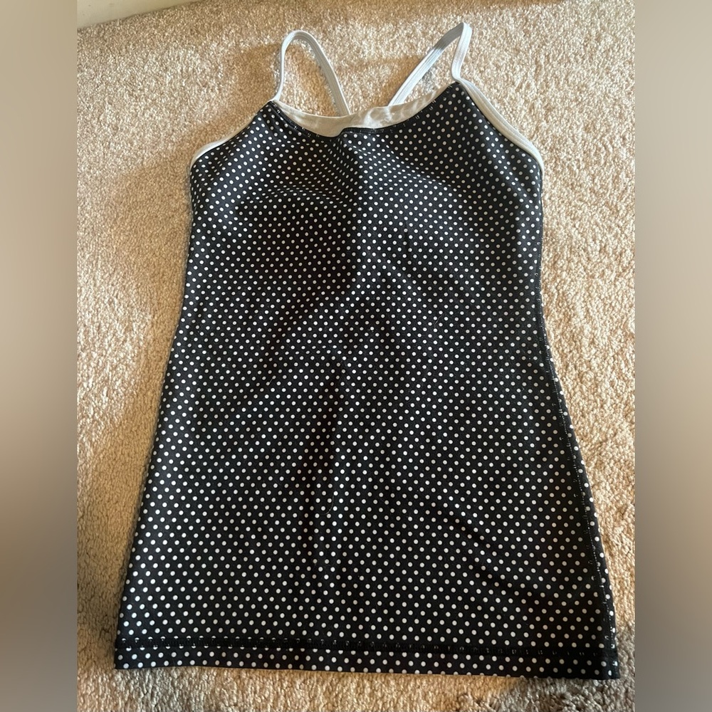Lululemon Black Polka dot Yoga Top